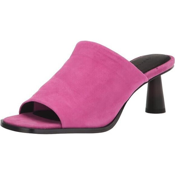 Sanctuary Breezy Heeled Sandal Wild Pink Suede Size 6.5 Mule Slide NEW IN BOX - Picture 1 of 8